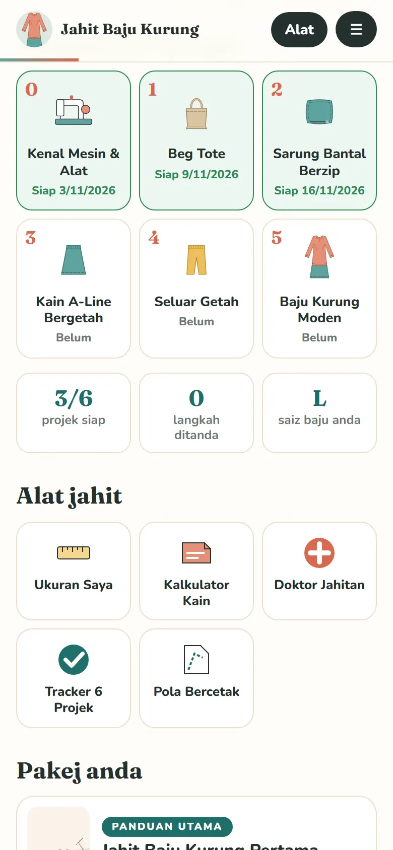 Home web app dengan peta 6 projek